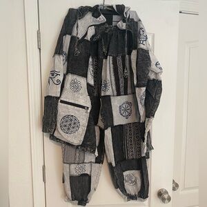 Himalaya Black and Gray Pant and Jacket Set Size L/XL